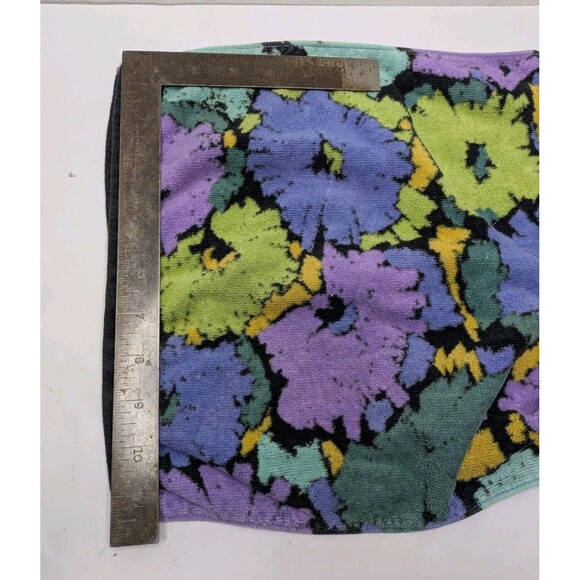 Givenchy Floral Cotton Hand Towel Blue Purple Green Vintage Urban Uchino Japan - Picture 9 of 9